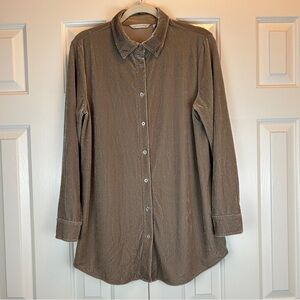 Soft Surroundings Tan Velour Boyfriend Tunic Top